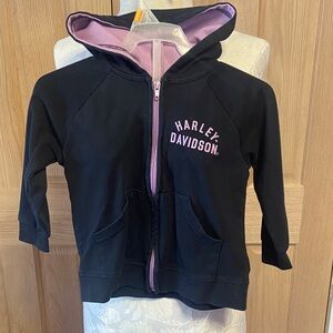 Harley-Davidson Kids Hoodie in Black and Light Purple